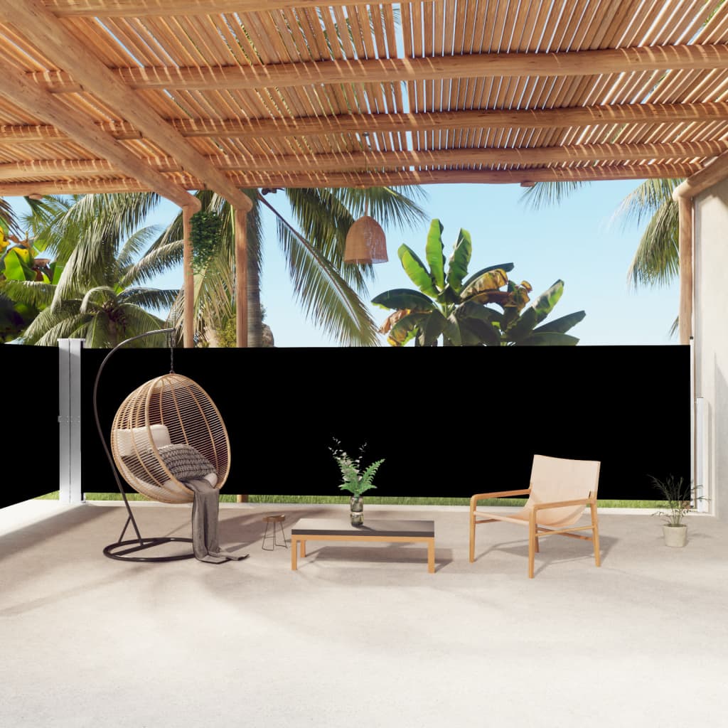 lahtitõmmatav külgsein, must, 160 x 1000 cm