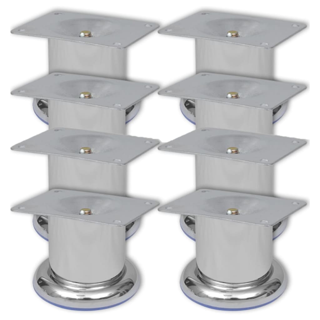 Круглые ножки для дивана 8 шт, хром, 60 мм