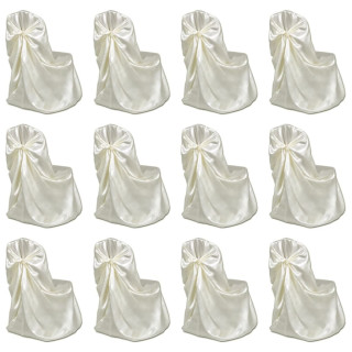 Чехлы на стулья свадебные, 12 шт, кремовые