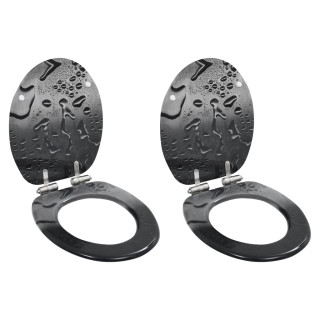 vaikselt sulguvate kaantega prill-lauad, 2 tk, MDF, veepiisad