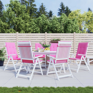 Подушки на стулья с высокой спинкой 6 шт, розовые, ткань