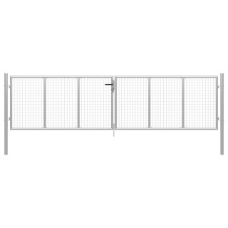 Садовая калитка, оцинкованная сталь, 415 x 150 см, серебристая