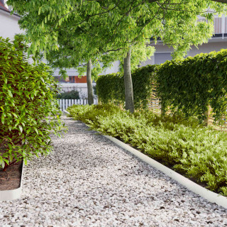 Бордюр для газона 50 шт. белый 10x103 см холоднокатаная сталь