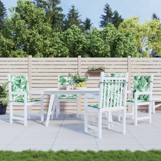 Подушки на стулья с низкой спинкой 4 шт, лиственный узор, ткань