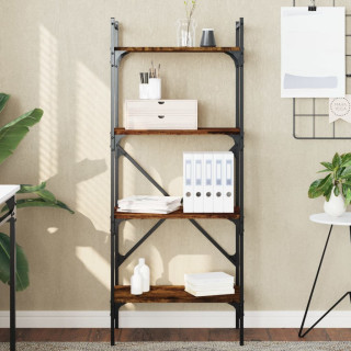 Книжный шкаф 4 полки, дымчатый дуб, 56x31,5x138,5 см, искусственное дерево