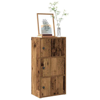 Книжная полка, состаренное дерево, 40x24x77 см, искусственное дерево