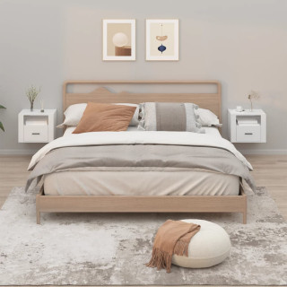 Прикроватные тумбочки навесные, 2 шт, белые, 50 x 36 x 40 см