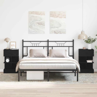 Öölambi kapp 2 pcs Must tamm 40 x 35 x 65 cm Tehispuit