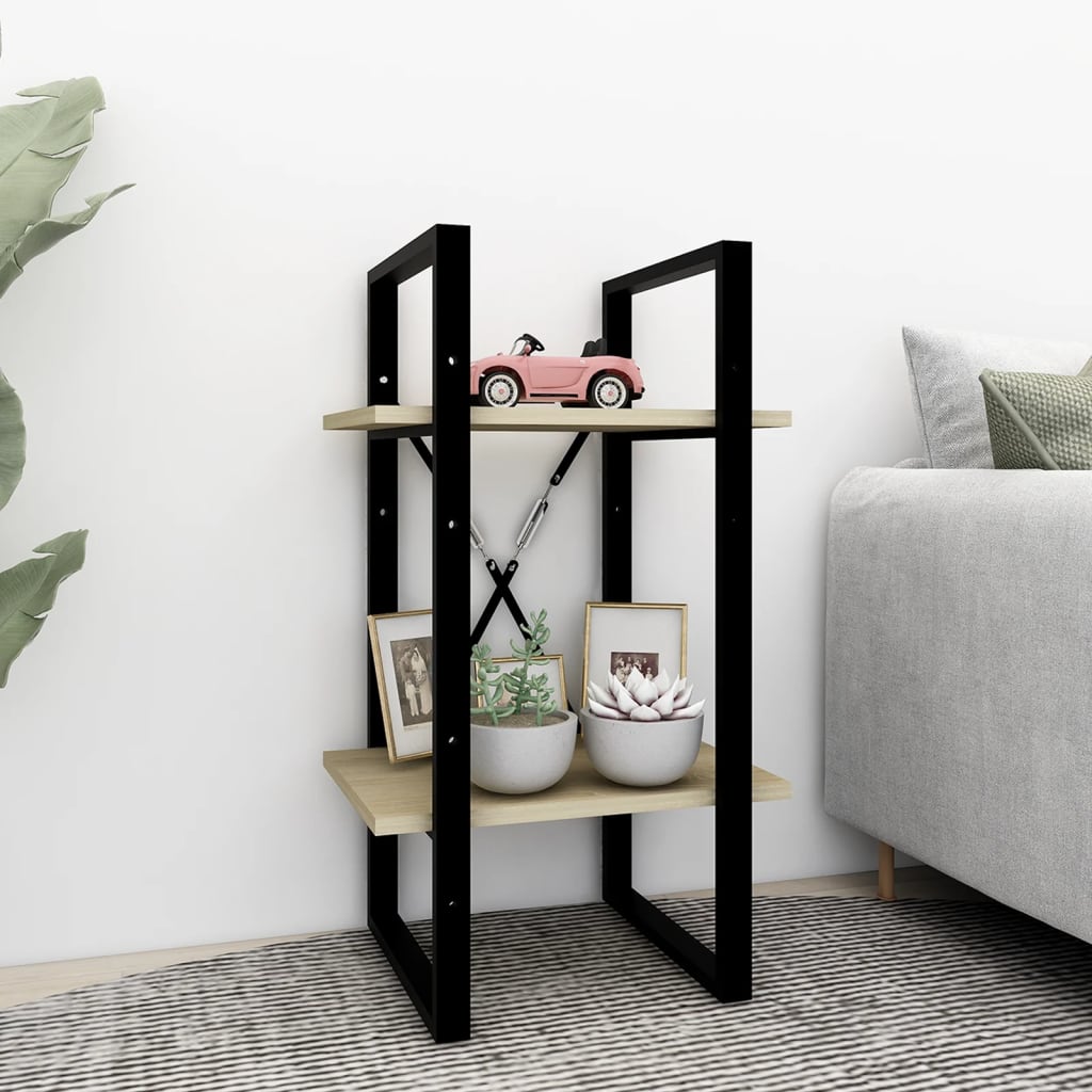 Двухъярусный книжный шкаф Sonoma, дуб, 40x30x70 см, искусственное дерево