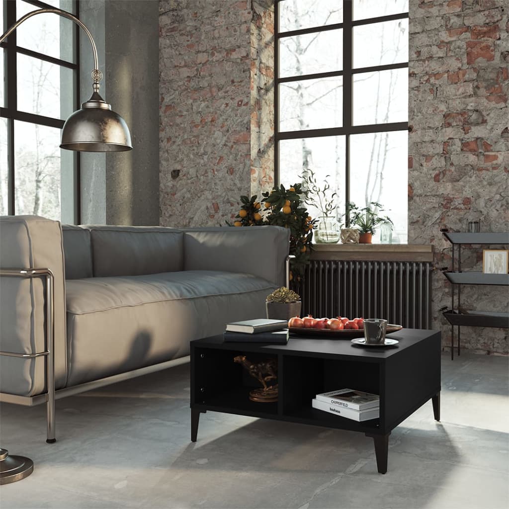 Журнальный столик, черный, 60x60x30 см, ДСП