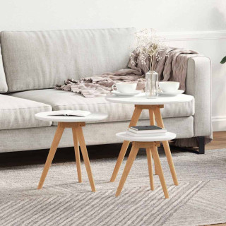 Комплект кофейных столиков из массива ореха и инженерной древесины