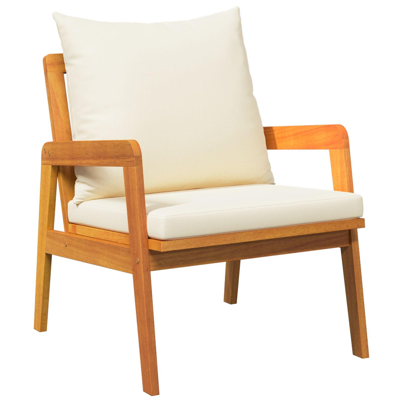 3-osaline bistroo komplekt patjadega, tahke akaatsiapuit