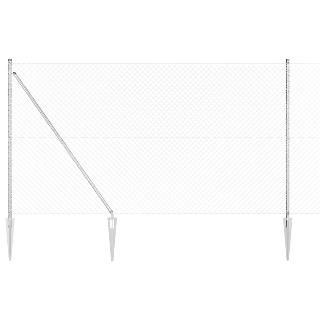 Ahela link aed postidega Hõbedane 1.6 x 10 m Teras