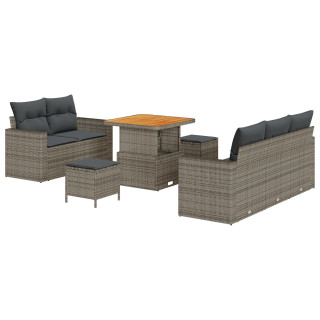 8-osaline aiadiivanikomplekt padjadega hall poli rotang akatsia