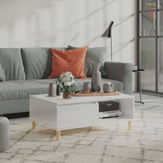 kohvilaud, kõrgläikega valge, 90 x 60 x 35 cm, tehispuit