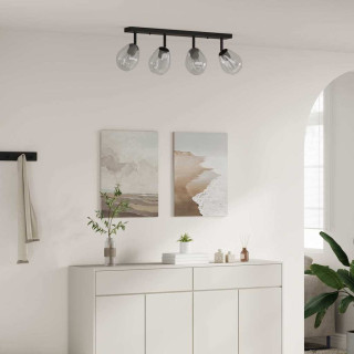 Lae kohtvalgusti Must 70 x 13 x 26 cm Klaas ja metall