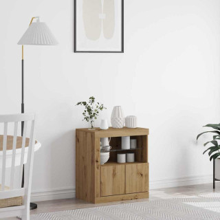 Тумба прикроватная с LED-подсветкой, дуб крафт, 60,5x37x67 см