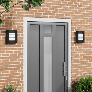 Välisseina Lambid 2 pcs Must 23.5 x 10.5 x 26 cm