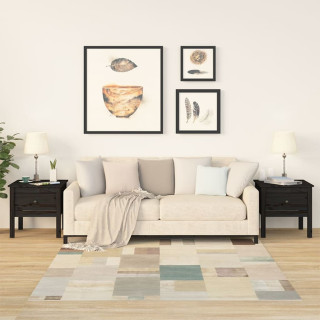 Приставные столики 2 шт, черные, 50x50x49 см, сосна