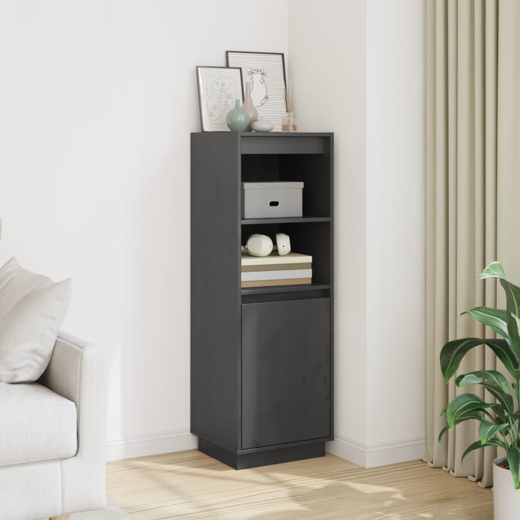 Буфет, серый, 37x34x110 см, прочная сосна