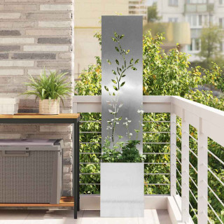 Aia privaatsuse kate Lilled Hõbe 32 x 140 cm Roostevaba teras