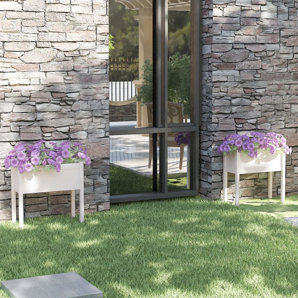 Садовый ящик для растений, 2 шт, белый 70x31x70 см, прочная сосна