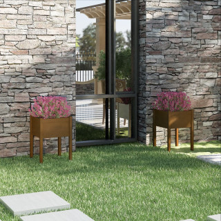 Деревянный ящик для растений, 2 шт, медово-коричневый 50x50x70 см, прочная сосна