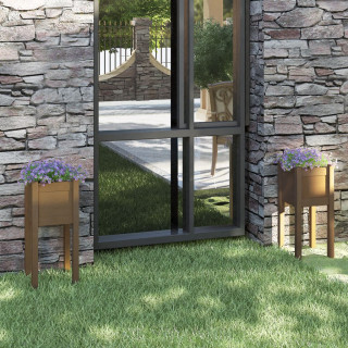 Деревянный ящик для растений, 2 шт., медовый цвет, 31 x 31 x 70 см, прочная сосна