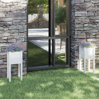 Деревянный ящик для растений, 2 шт, белый, 31 x 31 x 70 см, прочная сосна