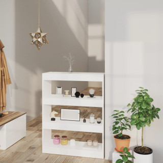 Книжный шкаф/разделитель комнаты, белый, 80x30x103 см, искусственное дерево