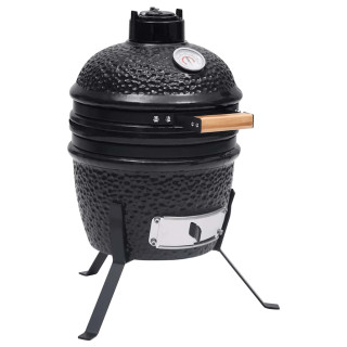 kaks ühes Kamado grill-suitsuahi, keraamiline, 56 cm, must