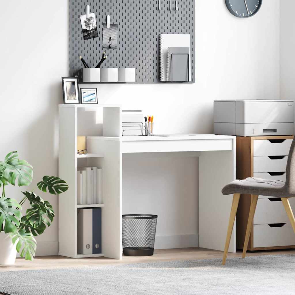 Laud riiuliga ladustamisega Valge 100 x 40 x 90 cm Tehispuit