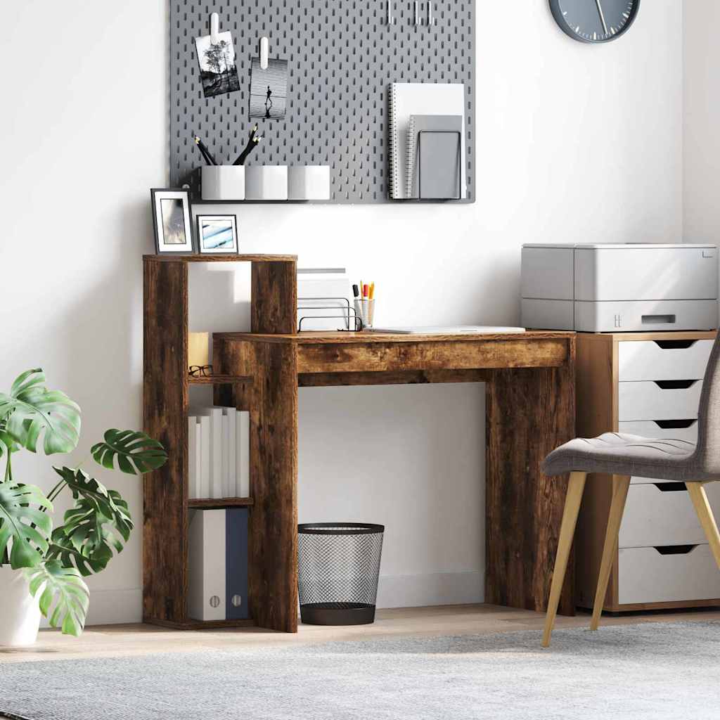 Laud riiuliga Suitsutatud tamm 100 x 40 x 90 cm Tehispuit