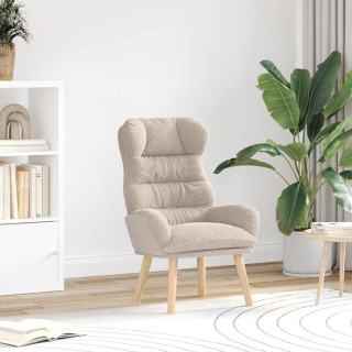 Расслабляющее кресло светло-серое с меховой тканью