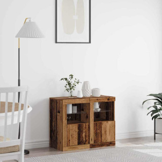 Kõrvalkapp 2 pcs Vana puit 41 x 37 x 67 cm Tehispuit