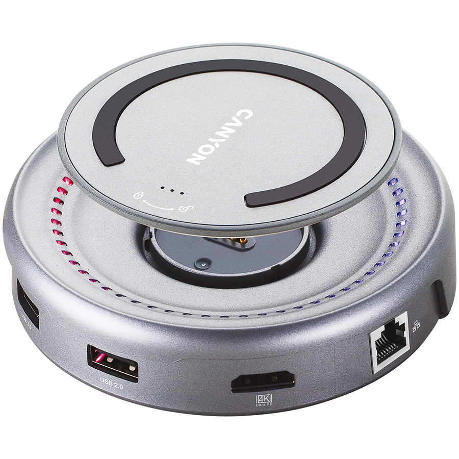 CANYON hub DS-7 7in1 USB-C Беспроводной Космический Серый
