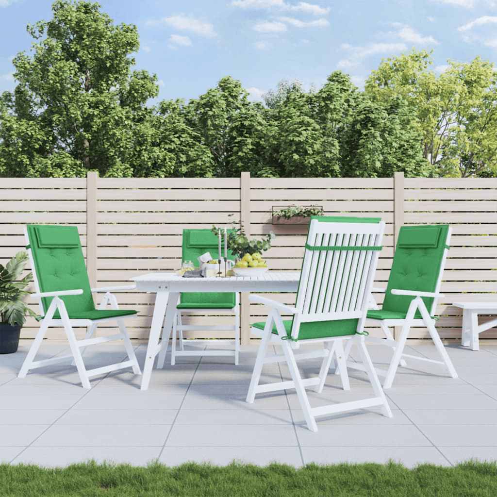 kõrge seljatoega toolipadjad 4 tk, roheline, oxford kangas