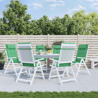 Подушки на стулья с высокой спинкой 6 шт, зеленые, ткань Оксфорд