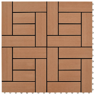 terrassiplaadid 22 tk, 30 x 30 cm, 2 m², WPC, pruun