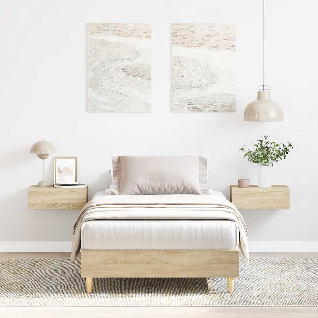 voodiraam ilma madratsita, sonoma tamm 75x190 cm, tehispuit