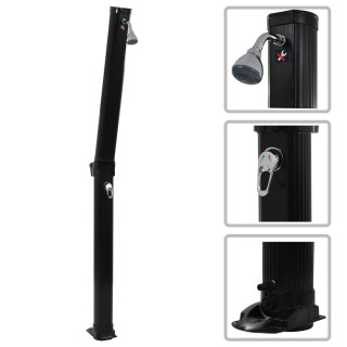 kokkupandav päikesedušš, must 214 cm 23 l