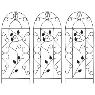 Опора для вьющихся растений, 3 шт, черная, 40 x 100 см, металл
