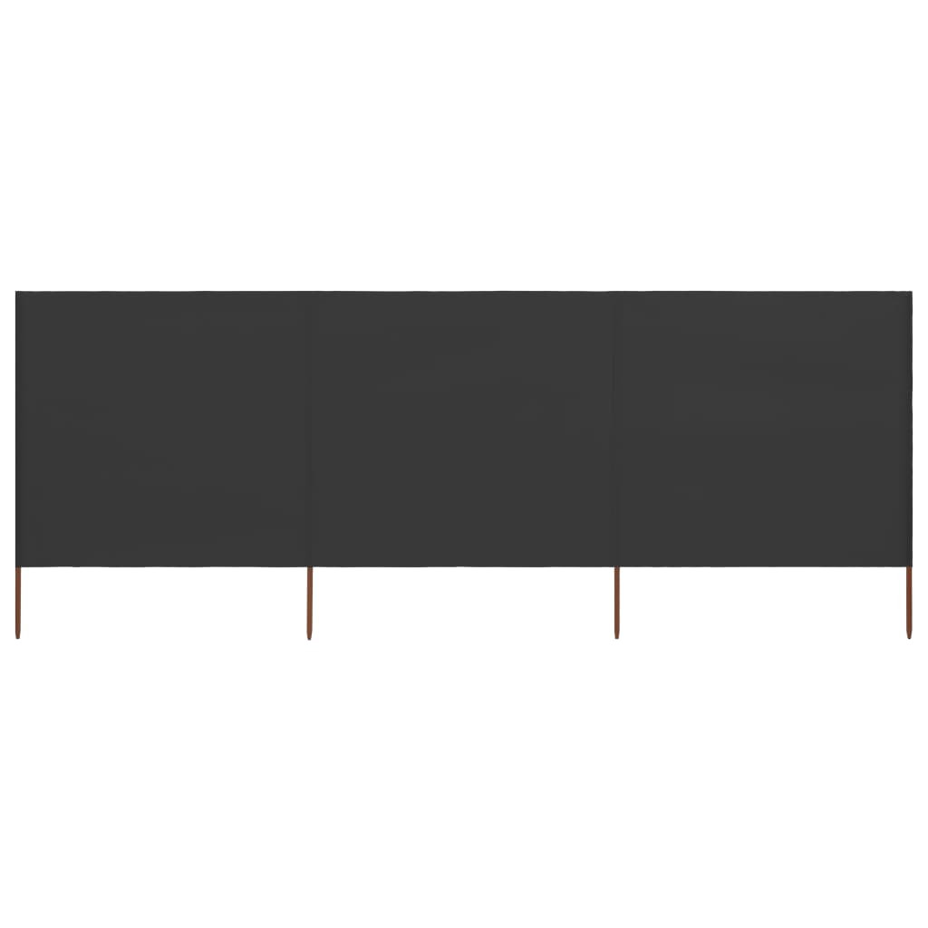 tuulekaitse sein 3 paneelist, kangas, 400 x 80 cm antratsiit