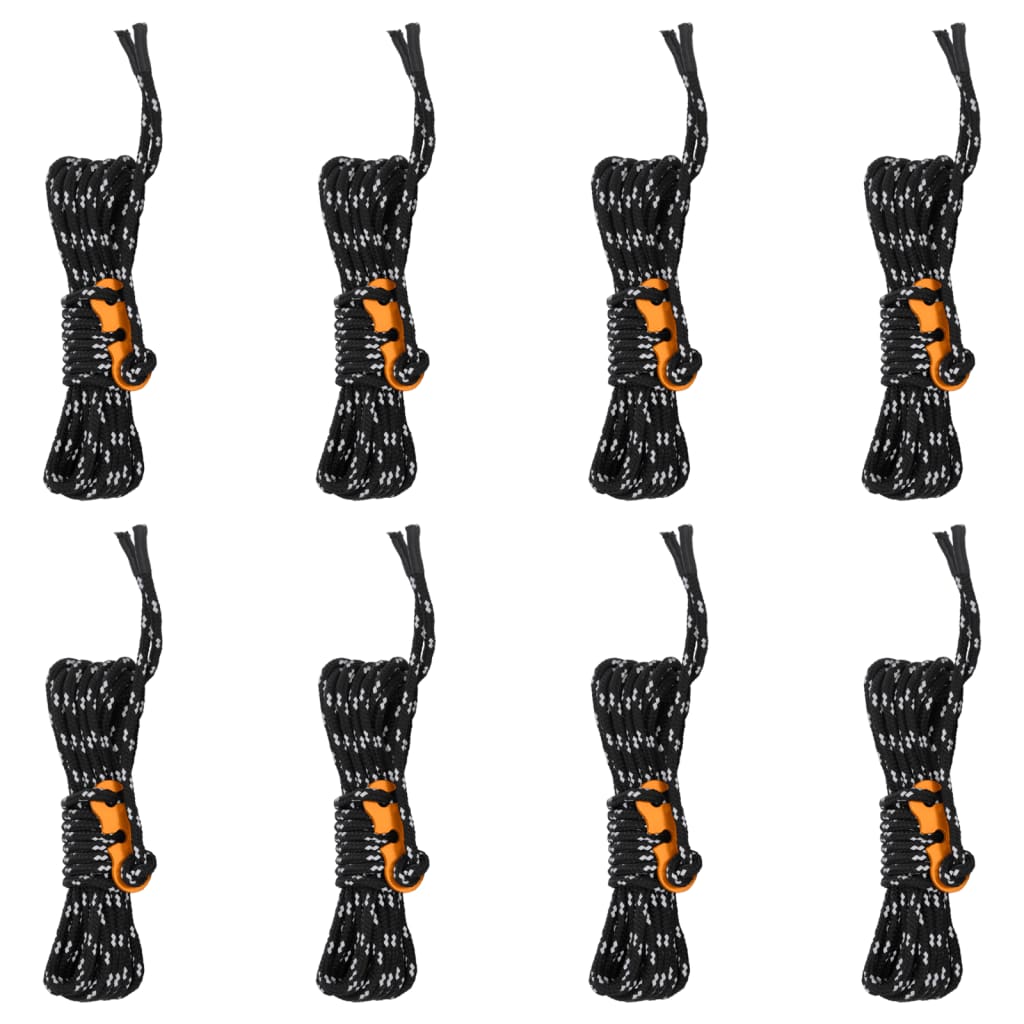 Комплект светоотражающих шнуров для палатки с фиксаторами, 8 шт, 4 м 4 мм