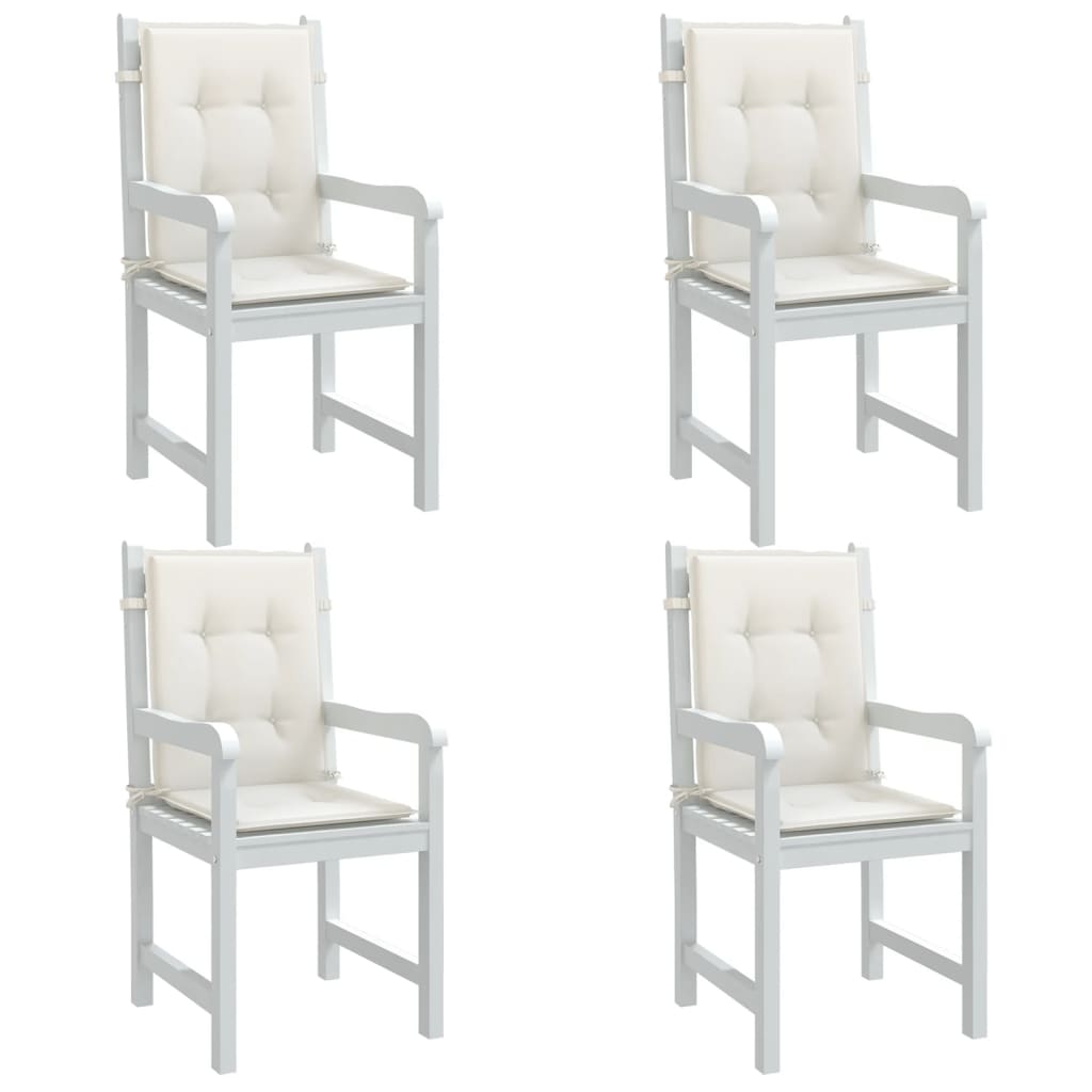 madala seljatoega toolipadjad 4 tk, kreemjas 100x50x4cm, kangas