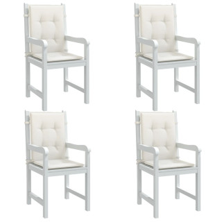 Подушки на стулья с низкой спинкой 4 шт, кремовые, 100x50x4см, ткань