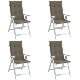 Подушки на стулья с высокой спинкой 4 шт, коричневатые, 120x50x4 см, ткань