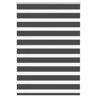 Полосатая рулонная штора черная 105x150 см, ширина ткани 100,9 см, полиэстер