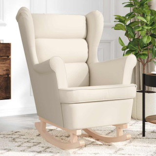 Кресло-качалка Белое 74x90x102 см Лен