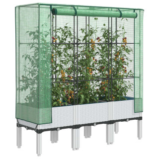 ящик для рассады с крышкой-теплицей, имитация ротанга, 120 x 40 x 140 см